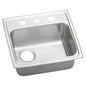 Celebrity Single Bowl Classroom Sink, Top Mount, ADA, 20 x 19-1/2 in, 5-1/2 in Bowl Depth, 3-Hole, 20 ga Brushed Satin Steel, Stainless