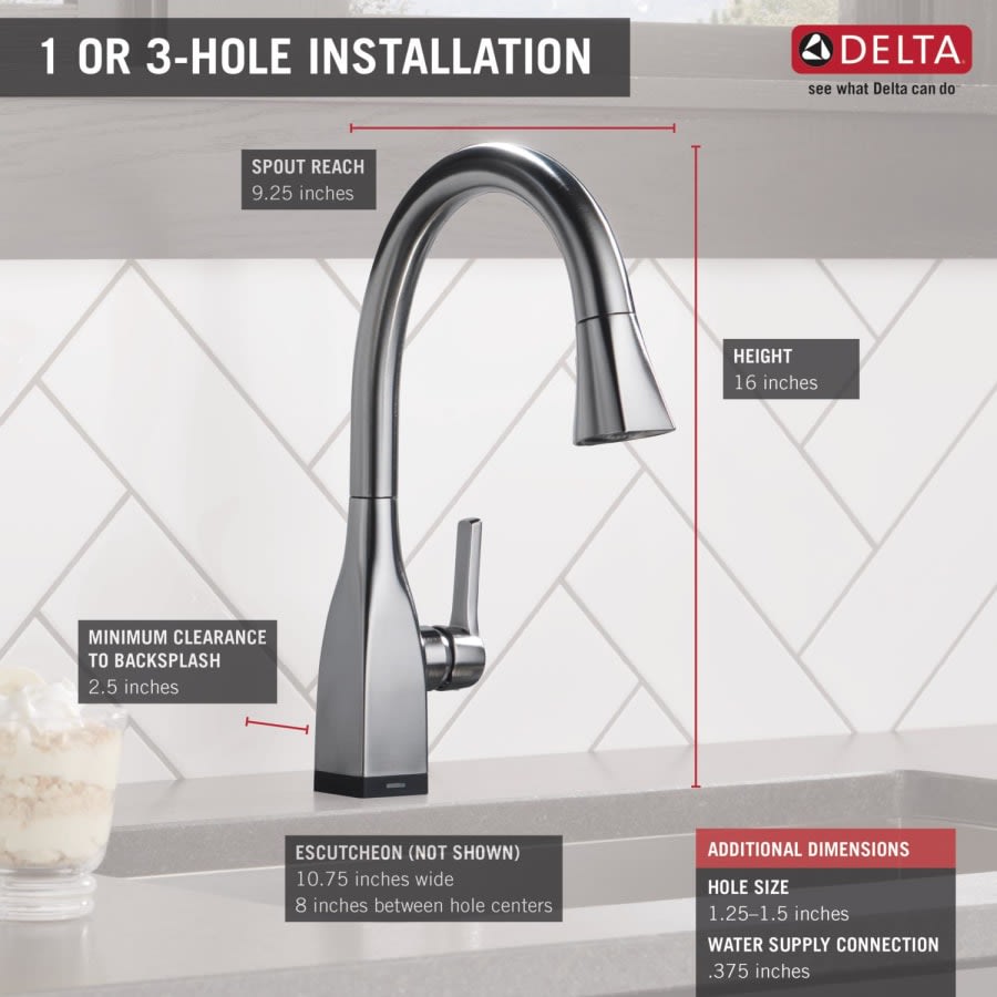 Mateo 1.8 GPM Single Hole Kitchen Faucet with Diamond Seal and Touch2O Technology