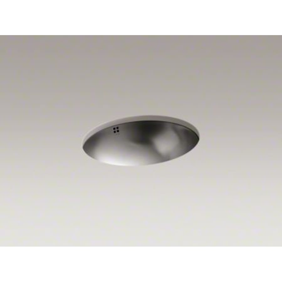 Bachata 17-1/8" Luster Stainless Steel Drop-in / Undermount Bathroom Sink With Overflow