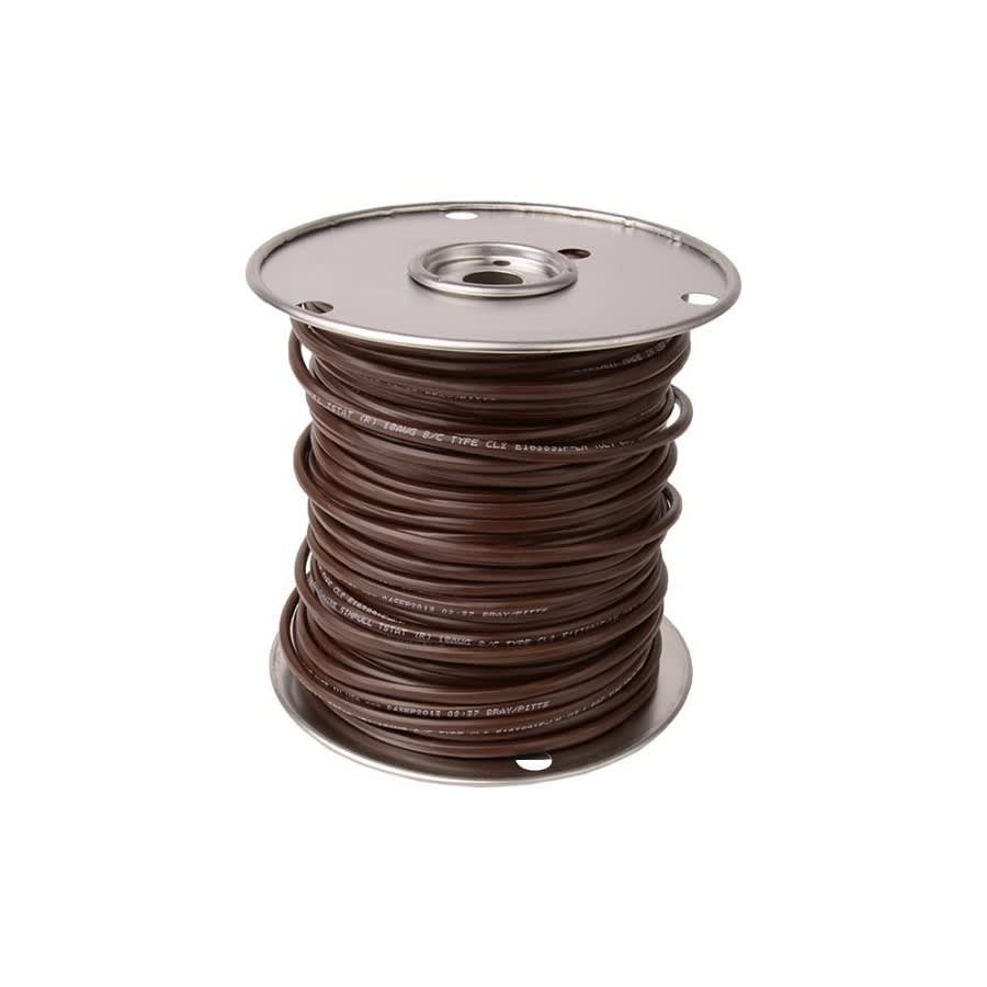 Thermostat Wire, 18 AWG, 8-Wire, 250 ft L, Brown