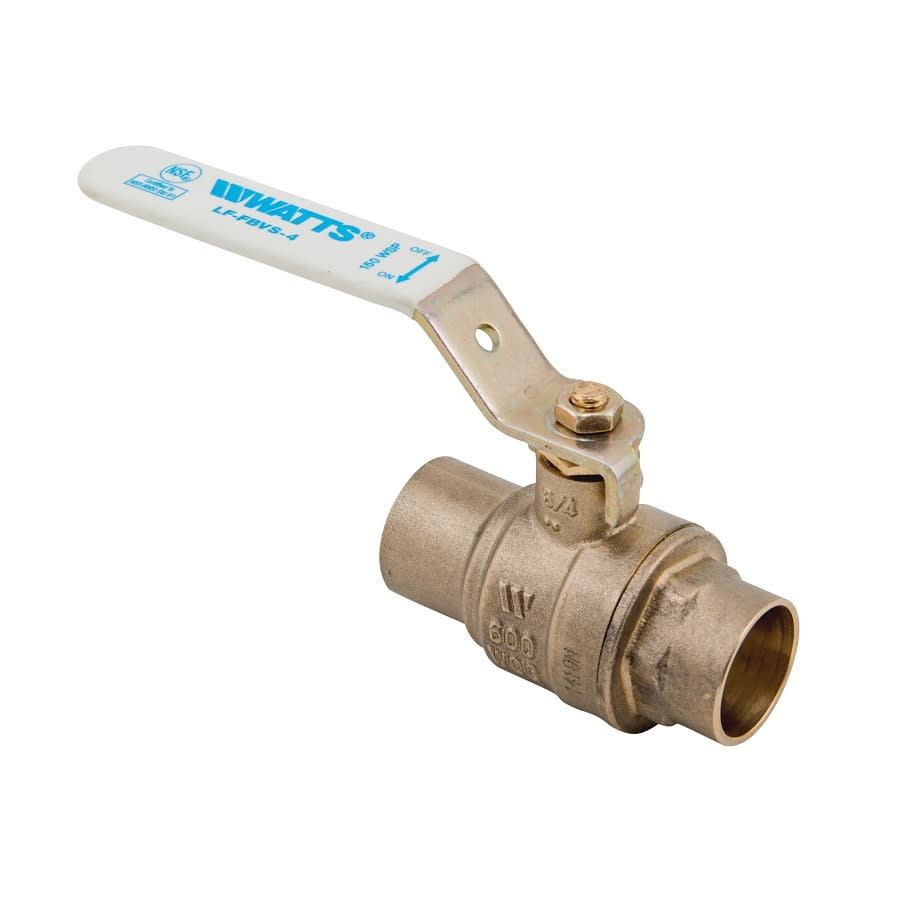 2-Piece Ball Valve, 1 in, C, Full Port, Brass Ball, Brass