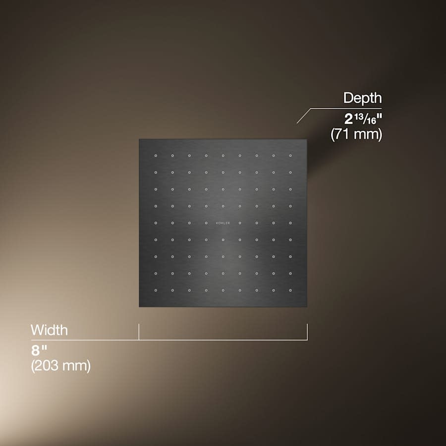 Contemporary Square 8" Single Function 2.5 GPM Rainhead with MasterClean Sprayface and Katalyst Air-Induction Technology