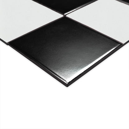 White and Black 4" Checkered Matte