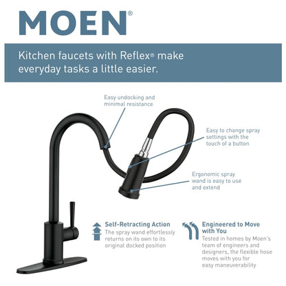 Arbor Pull-Down High Arc Kitchen Faucet with MotionSenseâ¢, Power Cleanâ¢, and Reflexâ¢ Technology - Includes Escutcheon Plate