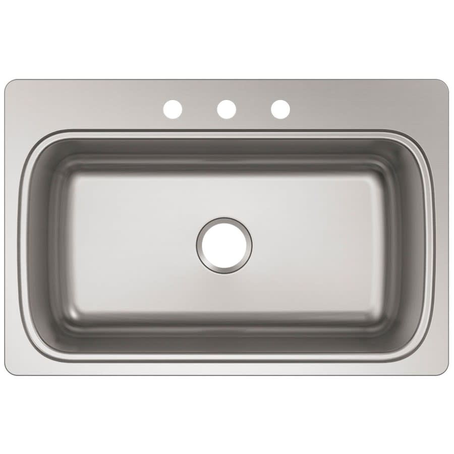 Verse 33" Single Basin Drop In Kitchen Sink With 3 Faucet Holes