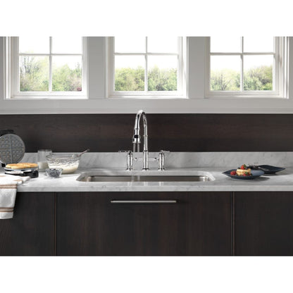 Broderick 1.8 GPM Widespread Bridge Pull Down Kitchen Faucet