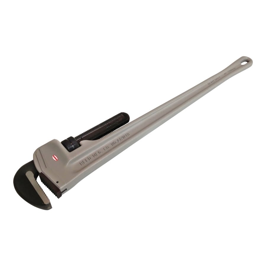 Straight Pipe Wrench, 1-1/2 to 6 in Pipe, 48 in OAL, Hook and Heel Jaw, Titanium Aluminum Alloy Handle