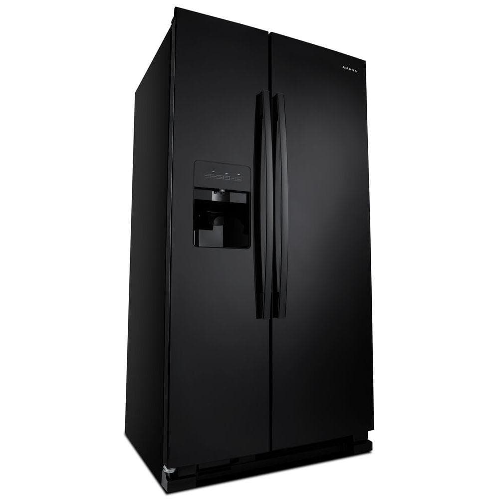 33" Width 21.4 cu. ft. Side by Side Refrigerator in Black