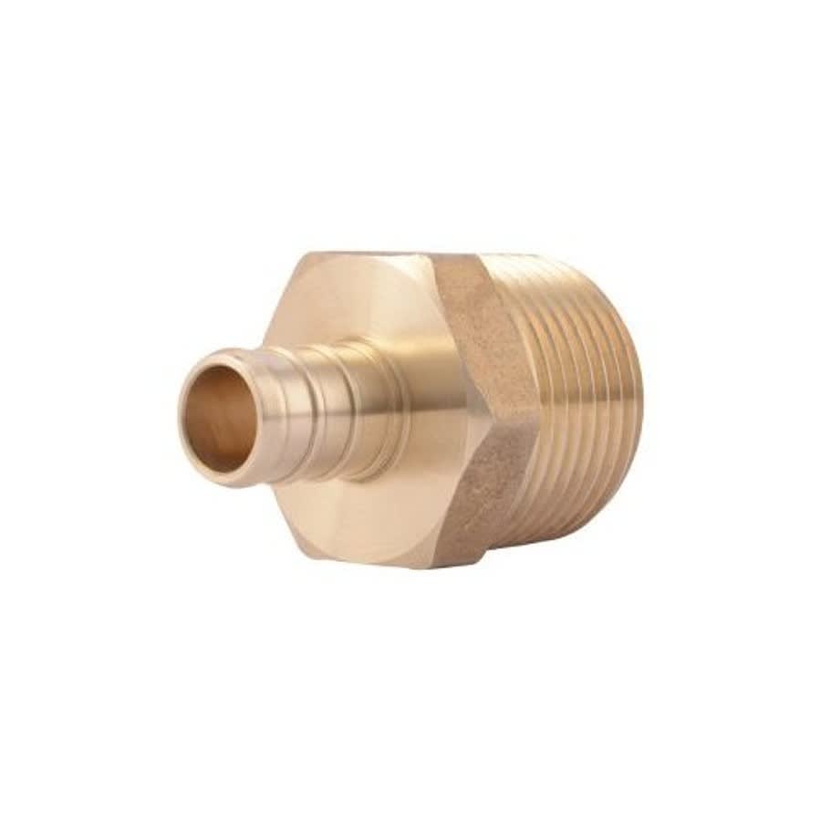 Male Adapter, 1/2 x 3/4 in, Crimp PEX x MNPT, Brass
