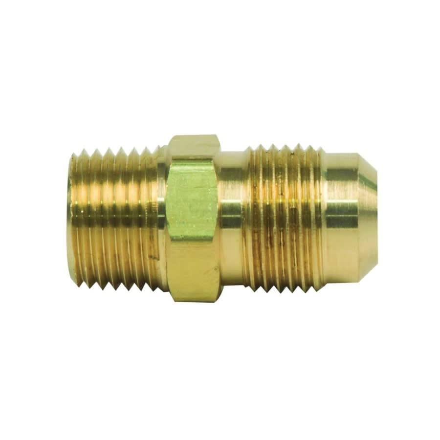 Male Adapter, 3/8 in, Flare x MNPT, Brass, Rough Brass, Domestic