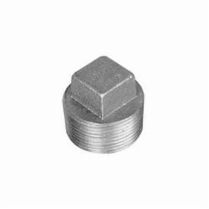 Square Head Plug, 3 in, MNPT, 150 lb, Malleable Iron, Galvanized, Domestic