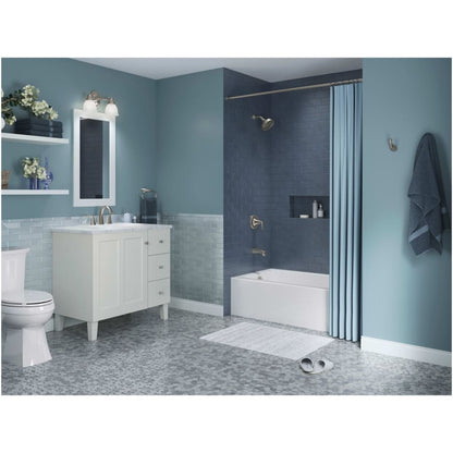 Entity 60" x 30" Three Wall Alcove Acrylic Soaking Tub with Left Drain