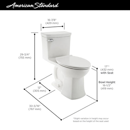 Townsend 1.28 GPF One-Piece Elongated Comfort Height Toilet with Left Hand Tank Lever and Seat Included