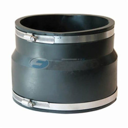 Transition Coupling, 4 in, Clay x Clay, Flexible PVC