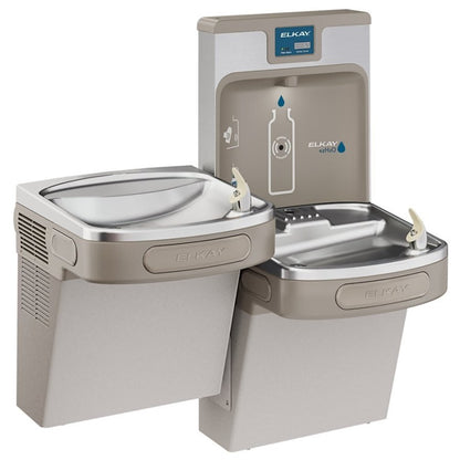 Enhanced ezH2O Bottle Filling Station and Versatile Bi-Level ADA Cooler Filtered Refrigerated Light Gray