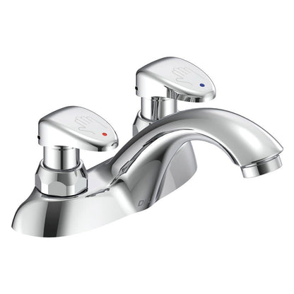 TECK® Metering Lavatory Faucet, ADA, 2 Handle, 2-Hole, 0.5 gpm, Chrome