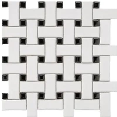 MG WHITE BASKET WEAVE 12X12 MOS