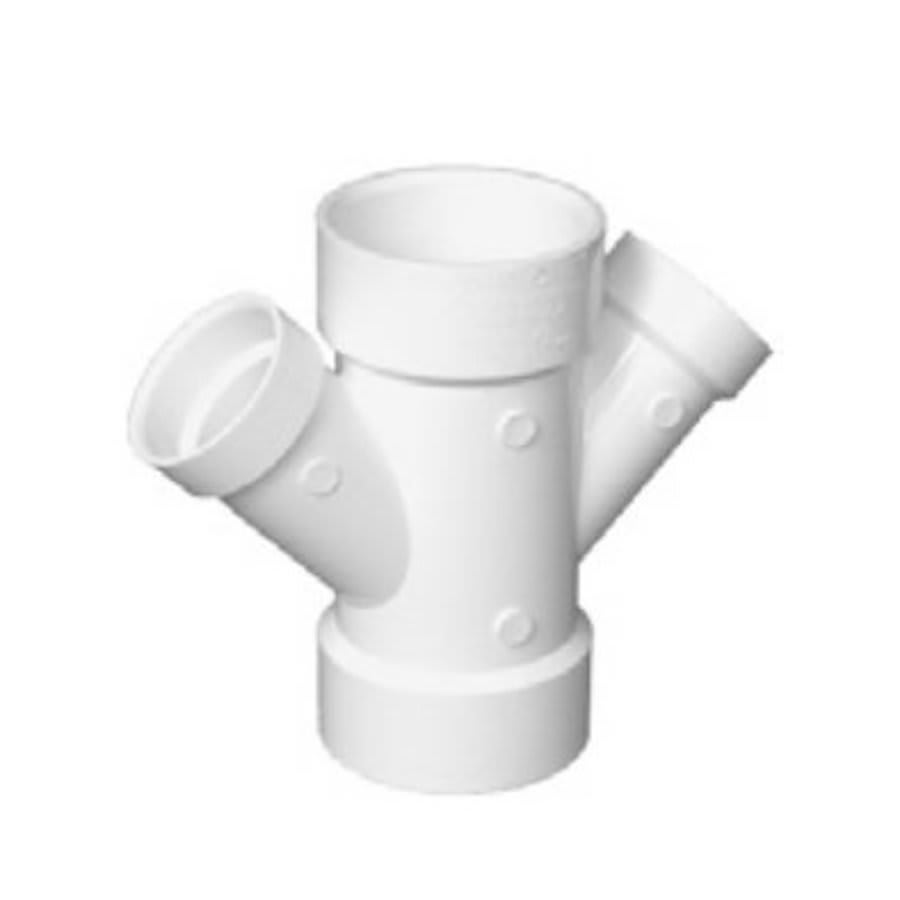 Double Wye, 4 x 2 x 2 in, Hub, DWV, PVC