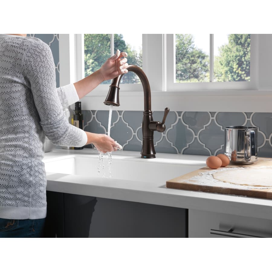 Cassidy Pull-Down Kitchen Faucet with On/Off Touch Activation and Magnetic Docking Spray Head and ShieldSpray - Includes Lifetime Warranty