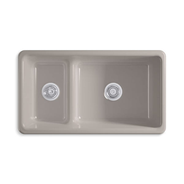 Iron/Tones 33" Undermount Smart Divide Double Basin Enameled Cast Iron Kitchen Sink