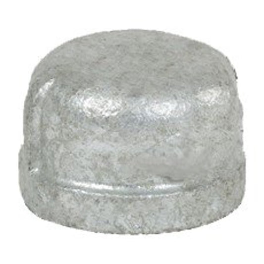 Cap, 3/4 in, FNPT, 150 lb, Malleable Iron, Galvanized, Domestic