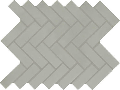 Color Wheel Mosaic Matte Desert Gray Herringbone 1X3 Matte