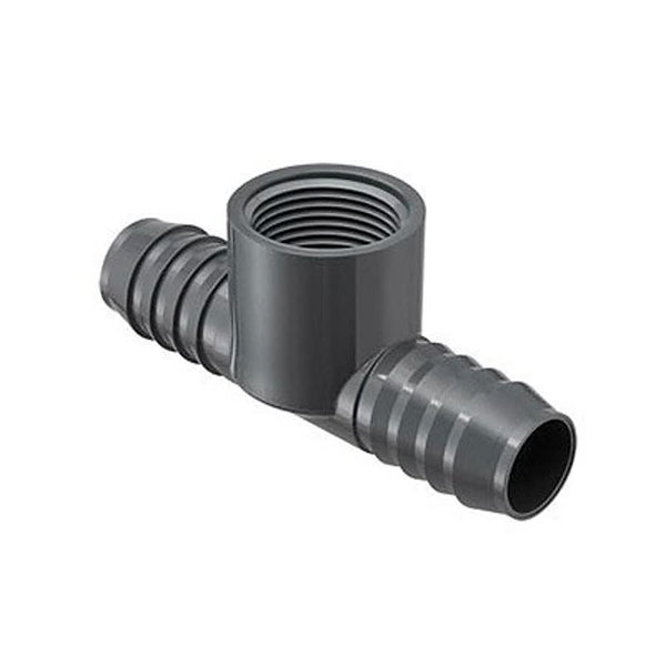 Tee, 1-1/2 in, Insert x Insert x FNPT, PVC