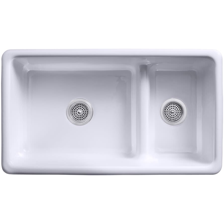 Iron Tones 33" Drop In Double Basin Cast Iron Kitchen Sink