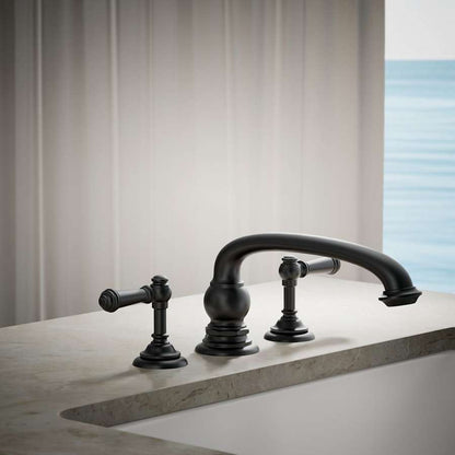 Artifacts Deck-Mount Bath Faucet Handle Trim with Lever Design