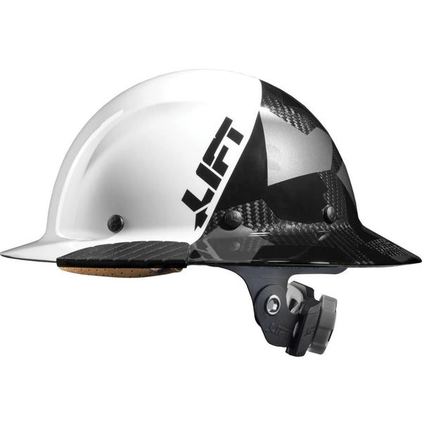 Black Camo Full Brim Carbon Fiber Hard Hat