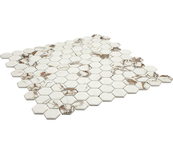 Uptown Glass Posh Sparkler Hexagon 1X1 Matte