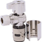 Quarter Turn Angle Stop, 1/2 x 3/8 in, Push x Comp, Brass
