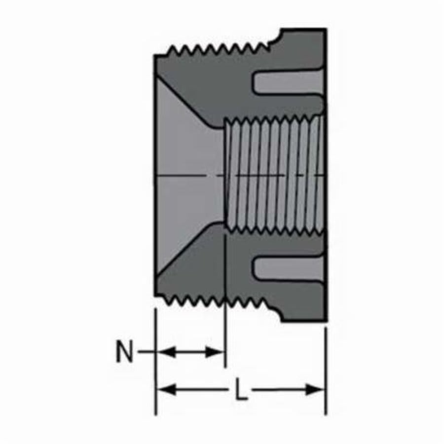 Bushing, 2 x 1/2 in, MNPT x FNPT, SCH 80/XH, PVC