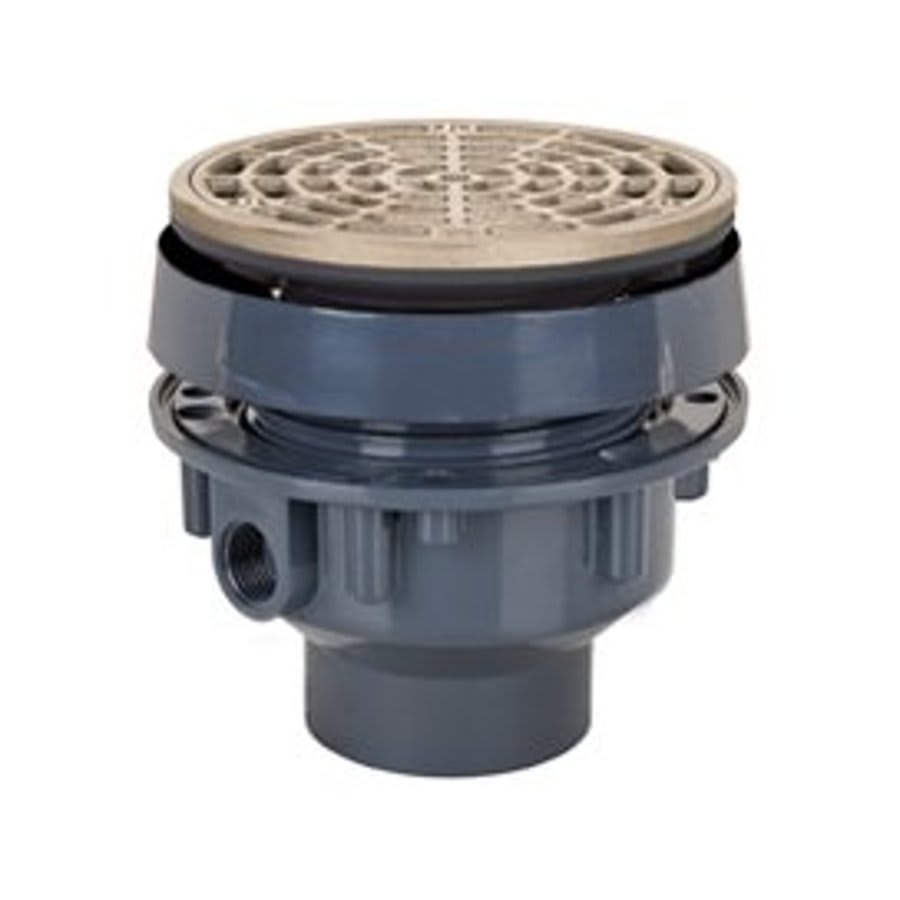 832 Floor Drain, 2 or 3 in Outlet, No Hub, 5-1/2 in Round Nickel Bronze Top