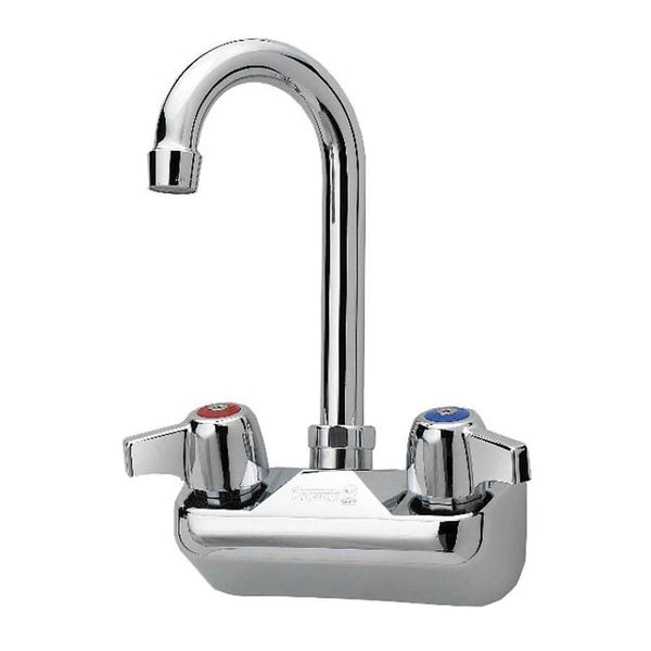 Utility Sink Faucet, Wall Mount, Wing Handle, Polished Chrome