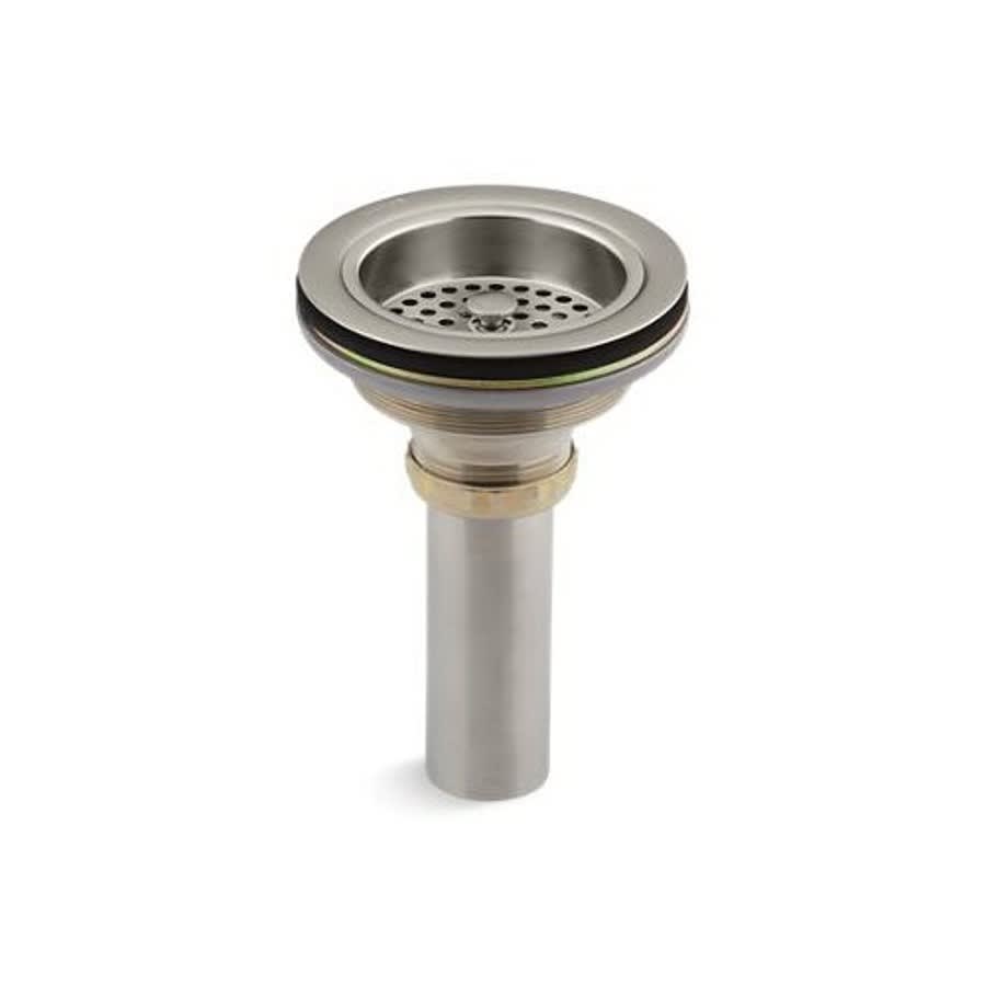 Manual Sink Strainer With Tailpiece, Duostrainer® Solid Brass, Vibrant® Brushed Vibrant Brushed Nickel