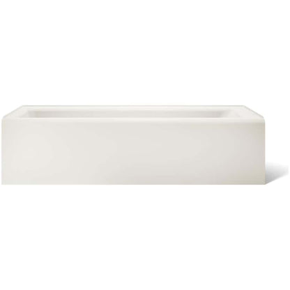 Bellwether Bath Tub 66" L x 32" W Cast Iron Soaking for Three Wall Alcove Installations with Integral Apron and Left Drain