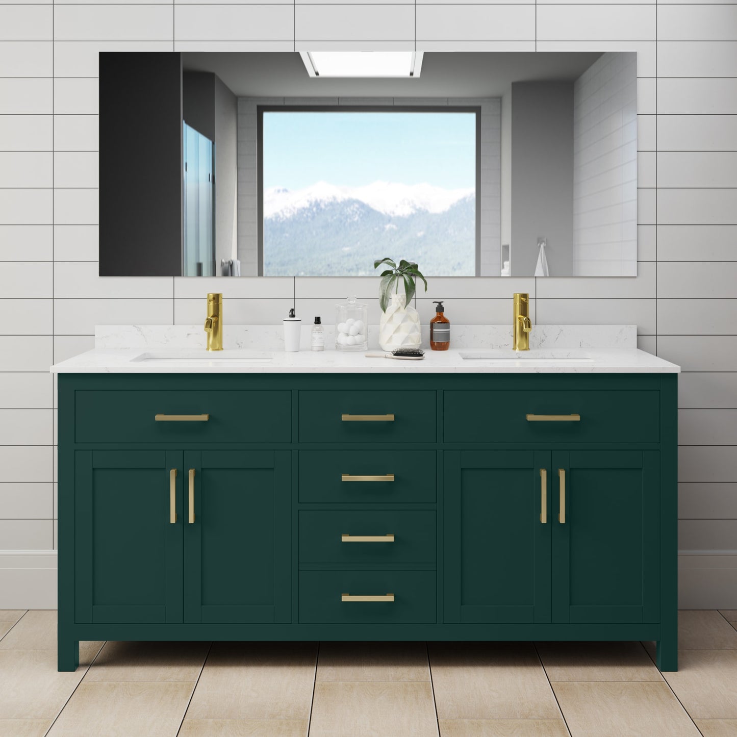 Beckett Double Bathroom Vanity - 72W x 35H x 22D