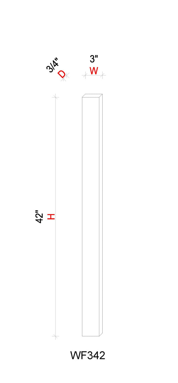 Filler - 3"W * 42"H * 3/4"D