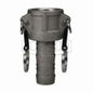 Global Type C Cam and Groove Coupler, 1 in, Female Coupler x Hose Shank, Aluminum