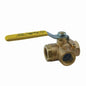 2-Piece Ball Valve, 1 in, FNPT, Standard Port, Plated Brass Ball, Bronze