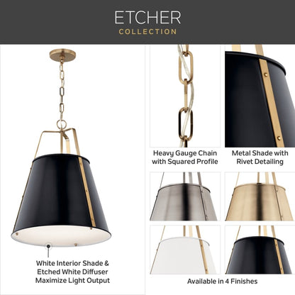 Etcher 13" Wide Pendant