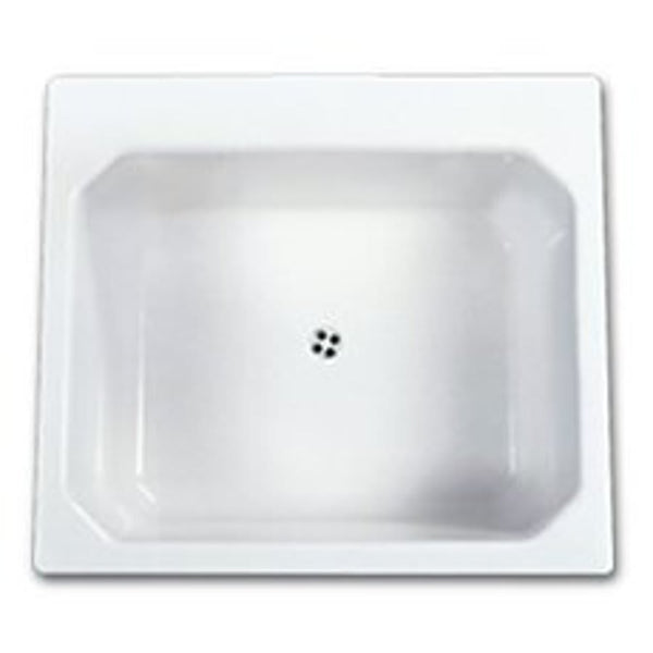 Utility Sink, 1 Basin, Top Mount, Plastic, White