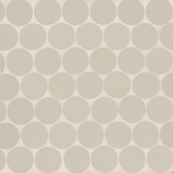 Makoto 2" Round Matte Porcelain Mosaic Tile in Kumo Grey