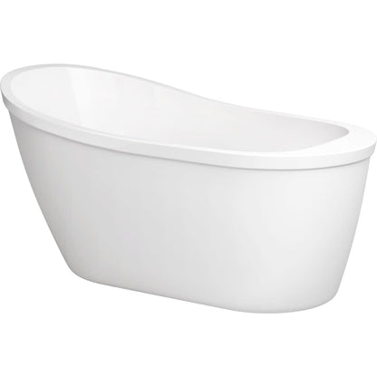 Bingham 59" Free Standing Acrylic Soaking Tub with Reversible Drain, Drain Assembly, and Overflow