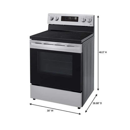 30"W 6.3Cuft Electric Smoothtop Smart Range Stainless Steel