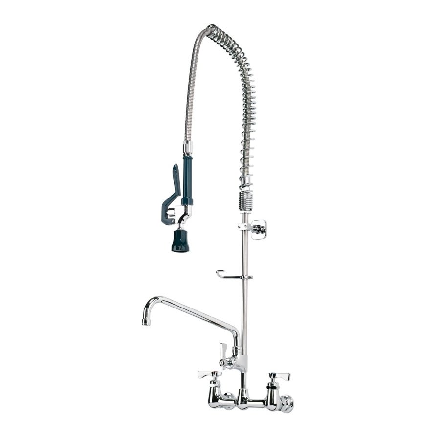 Royal Kitchen Faucet, Wall Mount, 2 Lever Handle, 2-Hole, Polished Chrome