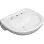 Lisbon Valley 24" Oval Vitreous China Pedestal Bathroom Sink with Overflow and 3 Faucet Holes at 8" Centers