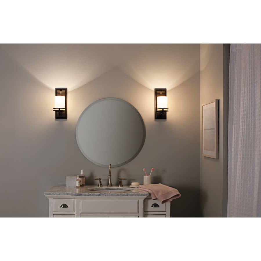 Hendrik Single Light 12" Tall Wall Sconce with Satin Etched Glass Shade