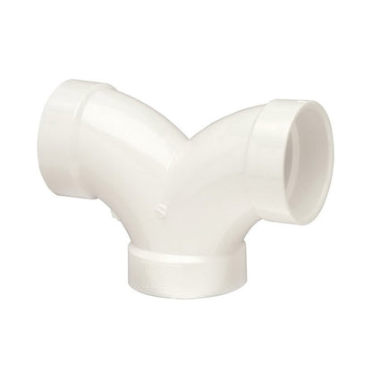 Double 90 deg Elbow, 4 in, Hub, DWV, PVC